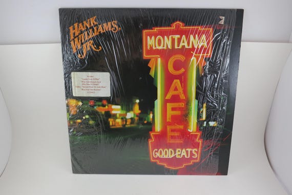 Vintage Hank Williams Jr. - Montana Cafe Vinyl LP, 1986 (In Shrink)