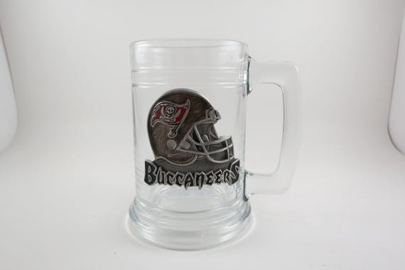 2001 Tampa Bay Bucs Glass Mug: Fine Pewter Emblem
