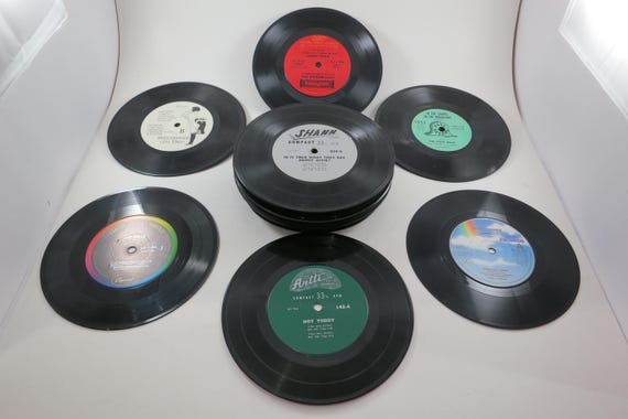 Lot of 30 Solid Center Vinyl 45 RPM Records for Crafting