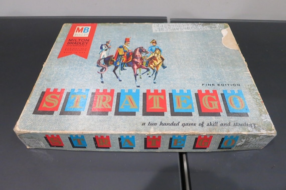 Vintage 1963 Milton Bradley Board Game Stratego Fascinating Two Handed Strategy Game Fine Edition