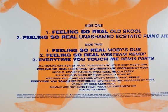 1994 Moby EP Record Feeling So Real Remixes