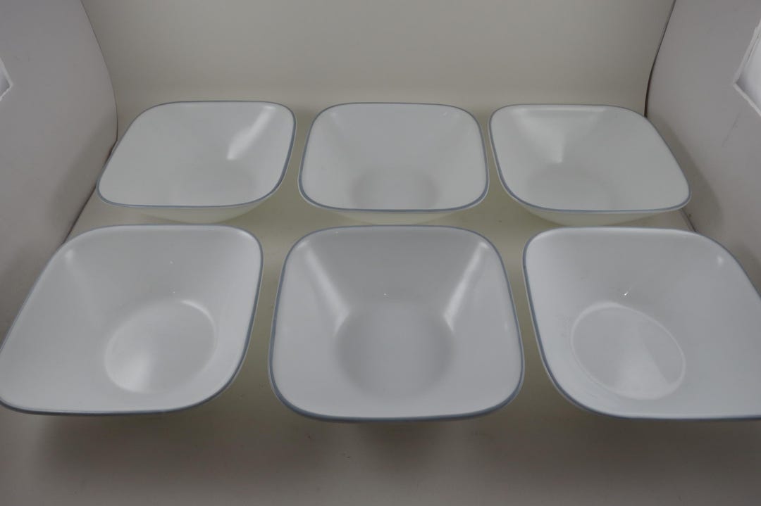 Corelle Vitrelle Paper Shadows Pattern 6 1/2 Inch Square Bowls: Set of ...