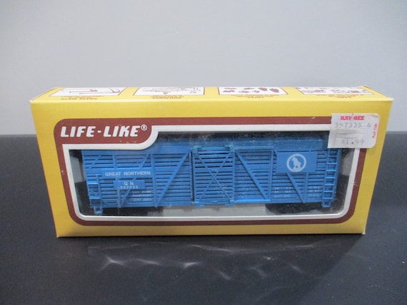 Vintage Life Like Trains HO Scale 8558 Great Northern 40' Cattle Car New in Original Box