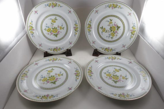 Set of 4 Dover Gardens Sears Floral Dinner Plates (10 3/4 Inch)