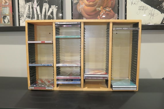 Vintage Large Wooden CD Crate: Wall Mount or Freestanding Holder