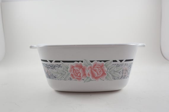 1991-1994 Corning Ware P-43-B Silk & Roses Pattern 2 3/4 Cup 22 Ounce Dish Excellent Condition