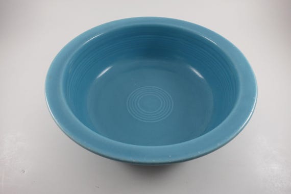 Vintage Fiesta Ware 8 3/8 Inch Round Vegetable Bowl in Peacock Blue