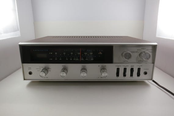 1960's Lafayette LR-500T Solid State Receiver Wood Case Silver Face Very Good Condition