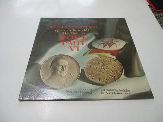 1965 Vinyl Record The Keys to Peace Offered to the World by His Holiness Pope Paul VI MINT Condition Rare Still Factory Sealed 72150