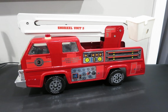 Vintage Tonka Snorkel Unit 3 Fire Truck, Pressed Steel, 17" Long
