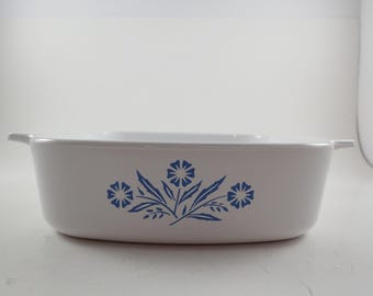Vintage Corning Ware Blue Cornflower 1 Quart Saucepan - 1980s