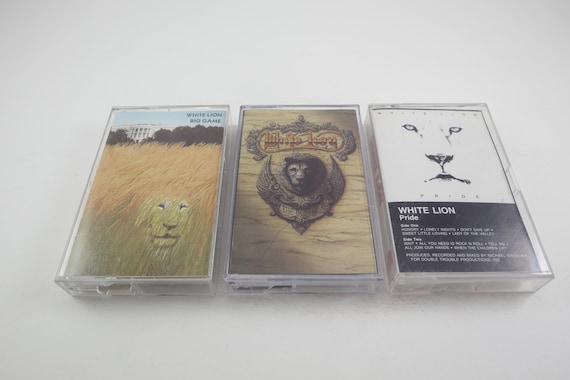 Vintage 1980's White Lion Cassette Tapes Pride Mane Attraction Big Game Best Of White Lion Sold Individually
