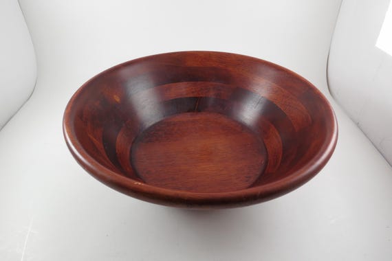 Large Wooden 12 Inch Bowl Red Wood