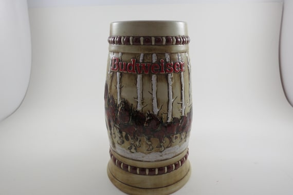 Rare Vintage 1981 Budweiser Stein Snowy Woodlands First 6 1/2 Inches Tall Perfect Condition