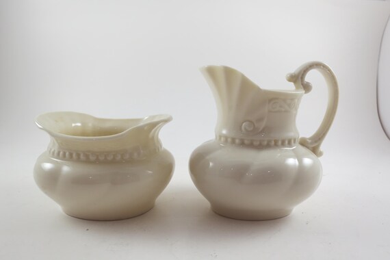 Lenox Miniature Colonial White Cream and Sugar Set with Original Stickers Excellent Condition