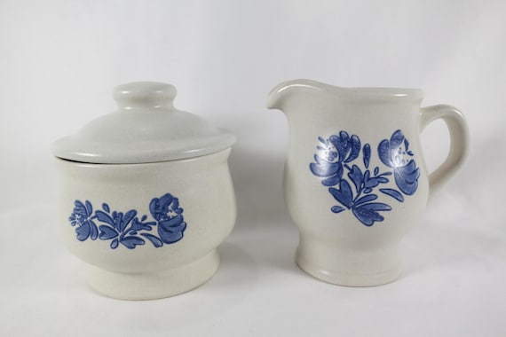 Vintage Pfaltzgraff Yorktown Cream and Sugar with Lid Set