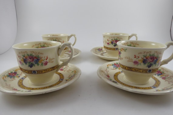 Vintage Grindley The Beatrice Set of Four Demitasse Cup and Saucer Sets