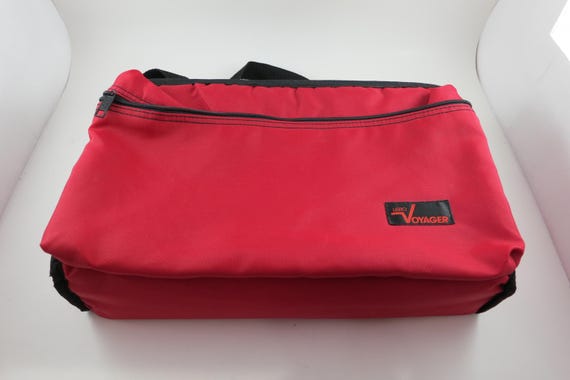 1980's Lebo Red & Black Cassette Tape Carrying Case Holds 30 Cassettes with Hard Inner Tray