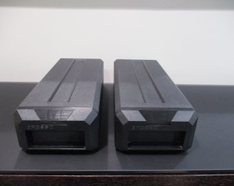 Pair of Black Posso Stacking Interlocking Cassette Drawers/Holders Storage Holds 30 In Cases