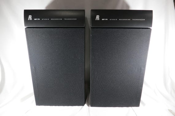 Pair of Acoustic Research SRT-170 Black Bookshelf Speakers 100 Watts IOB