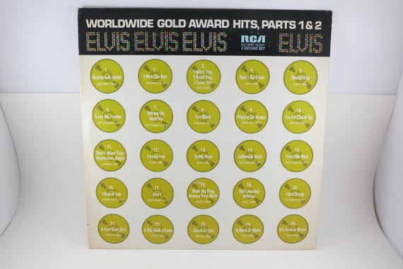 Vintage 1978 Vinyl Record Set Worldwide Gold Award Hits Parts 1 and 2 Elvis Presley Excellent Condition 71727