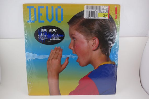 Vintage 1984 Vinyl LP Record Devo Shout In Shrink Hype Sticker