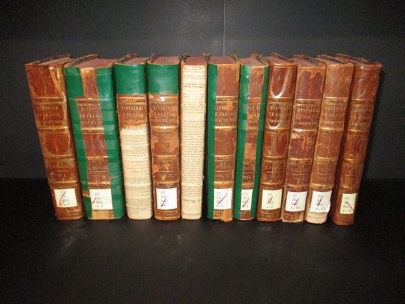 Rare 1852 11 Volume Book Set Histoire De France Nouvelle Edition Ex DC Library Set 11 of 12 Volumes Needs Rebinding But Complete