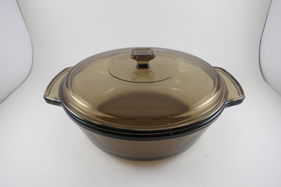 Vintage 90's Brown Anchor Hocking 9 Inch 2 Quart Covered Casserole Dish