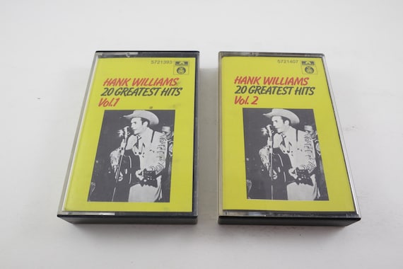 Vintage 1984 Cassette Tape Set Hank Williams 20 Greatest Hits Volume One and Two