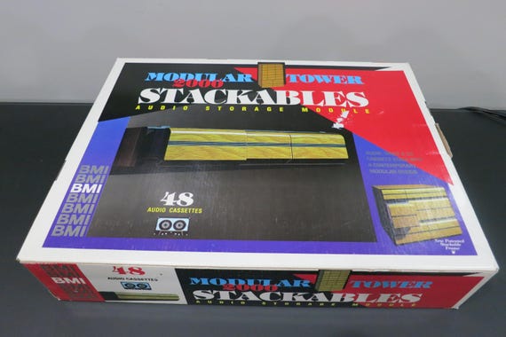 Vintage 1990s BMI Cassette Storage Case: Faux Wood, New in Box