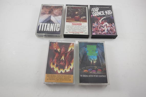 Vintage Soundtracks of the 80's and 90's Cassette Tapes T Titanic Tin Cup Teachers Trick or Treat Tap Dance Kid TMNT More
