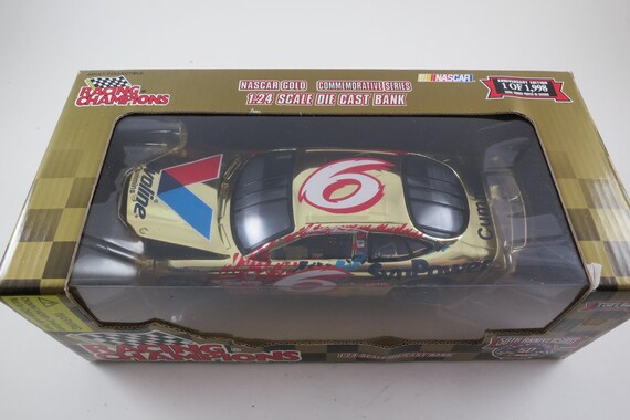 1998 Racing Champions 1:24 Scale Nascar Diecast Bank #6 Mark Martin Valvoline Ford Taurus 1 of 1,998 Produced New In Original Box