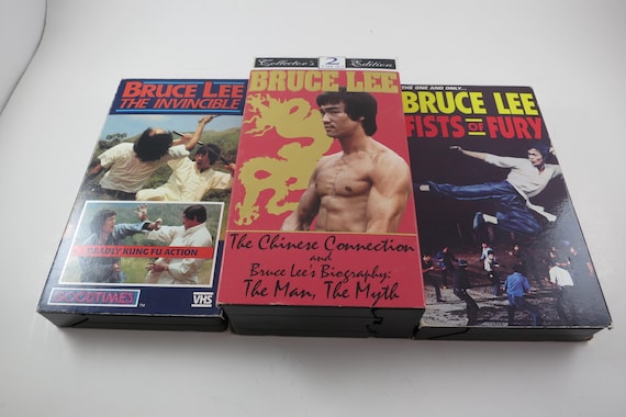 Collection of 3 Bruce Lee VHS Tapes The Invincible Fists of Fury Man Myth