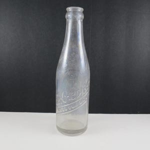 Early Embossed 10-2-4 Dr. Pepper Clear Bottle 8 Inches Tall