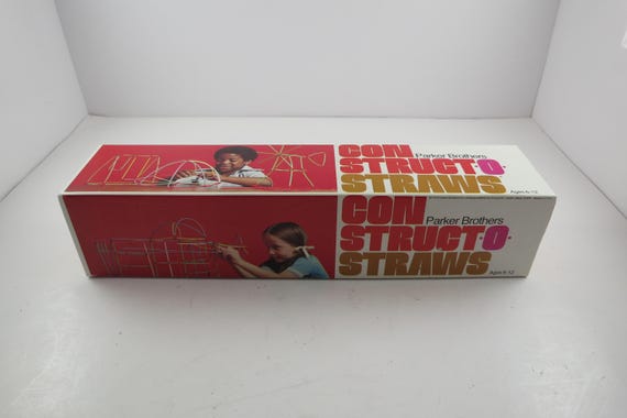 Vintage 1974 Parker Brothers Game Con Structo Straws Like New In Original Box Complete
