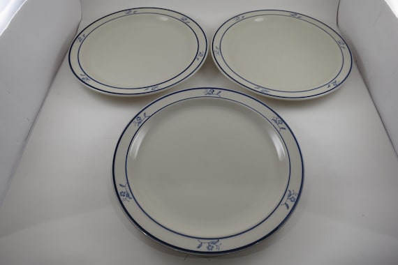 Set of 3 Brick Oven Stoneware Scandia Blue 10 Inch Dinner Plates