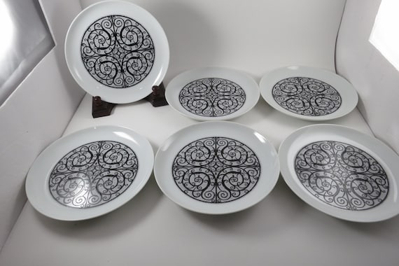 Set of 6 Noritake Younger Image Esperanza Pattern 7 5/8 Inch Salad Plates EUC