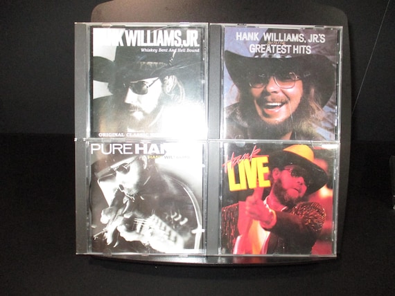 Vintage 80's/90's Hank Williams Jr CD's Best Of Greatest Hits Wild Streak Born to Boogie Pure Hank Live Sold Individually