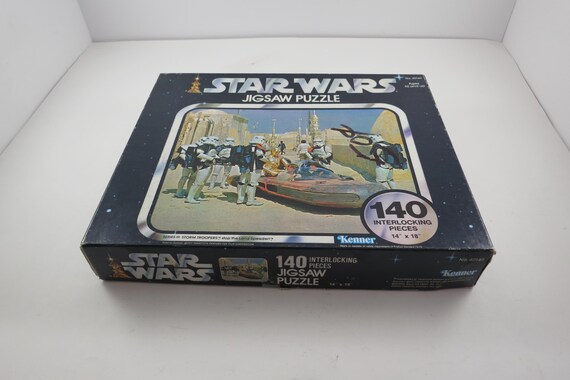 Vintage 1977 Kenner Star Wars Jigsaw Puzzle 14x18 No 40140 Storm Troopers Stop Lance Speeder 140 Pieces Complete