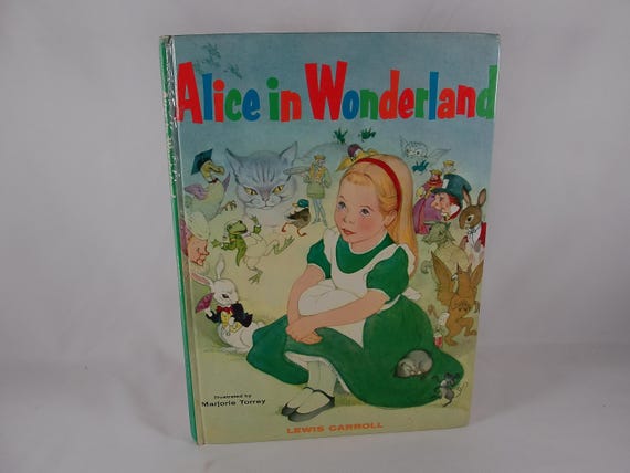 1955 Hard Cover Book Alice In Wonderland Lewis Carroll Marjorie Torrey Illustrated