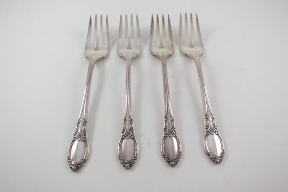 Set of 4 Oneida Park Lane Chatelaine Dowry 6 1/4 Inch Salad Forks
