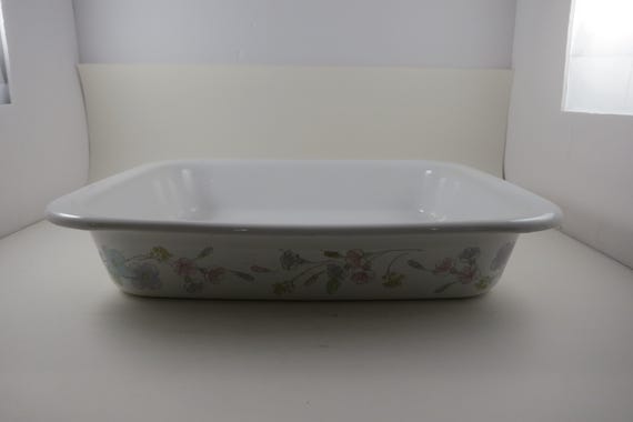 Vintage Corning Ware Open Roaster: Pastel Bouquet Pattern, A-21-B