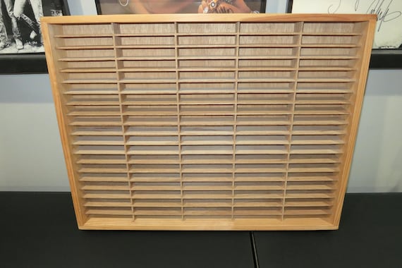 Vintage Wooden Cassette Tape Holder: Wall Mount or Freestanding Display