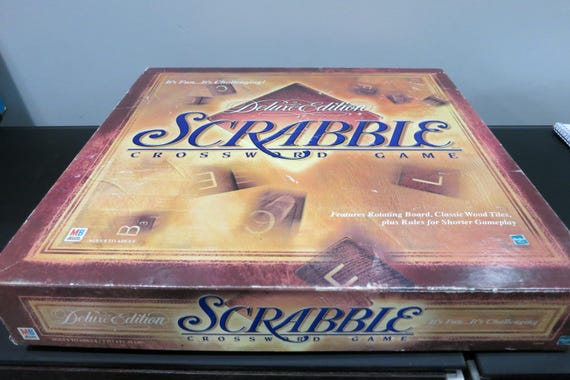 Vintage 1999 Deluxe Collectors Edition Rotating Board Scrabble Milton Bradley 100 Percent Complete