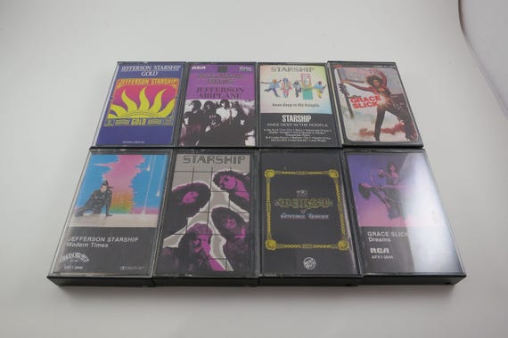 Vintage Jefferson Starship Cassette Tapes Modern Times and Winds of Change Best 2400 Fulton Street Surrealistic Pillow Gold More