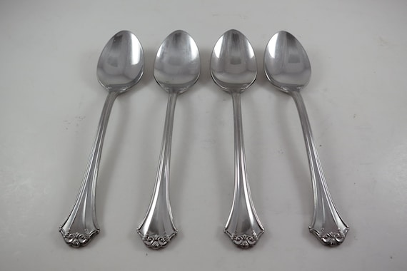 Reed & Barton Silver Plate Spoons: French Chippendale Flatware Set of 4