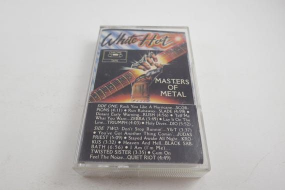 Vintage 1984 Cassette Tape White Hot Masters of Metal Priest Twisted Sister Y&T Krokus Black Sabbath Quiet Riot Many More