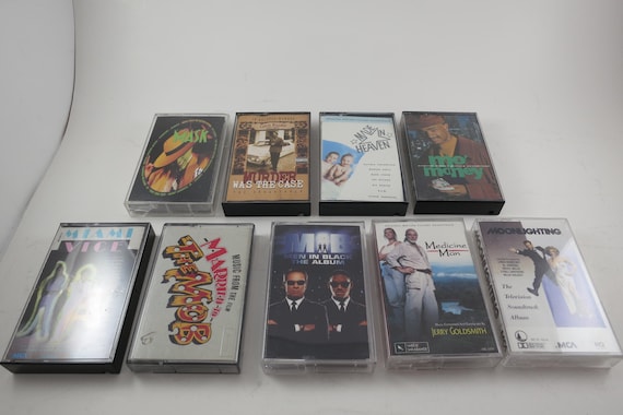 Vintage Soundtracks of the 80's and 90's Cassette Tapes M Moonlighting Miami Vice Mo Money Men In Black The Mask Murder Was The Case More