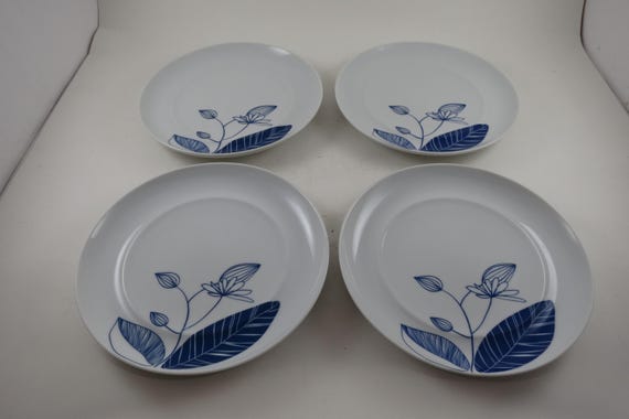 Set of 4 Vintage Spal Porcelains Arrabida Pattern 6 3/4 Inch Bread Plates