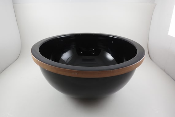 Vintage Depretis Linea Tre Black Italian Stoneware 11 Inch Mixing/Serving Bowl
